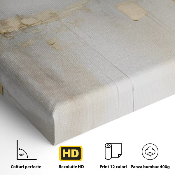 Tablou Canvas Premium LuxCanva® A1652, Gold And Grey , Room, Decorativ, Cromatic, Abstract, Living, Culori Vibrante