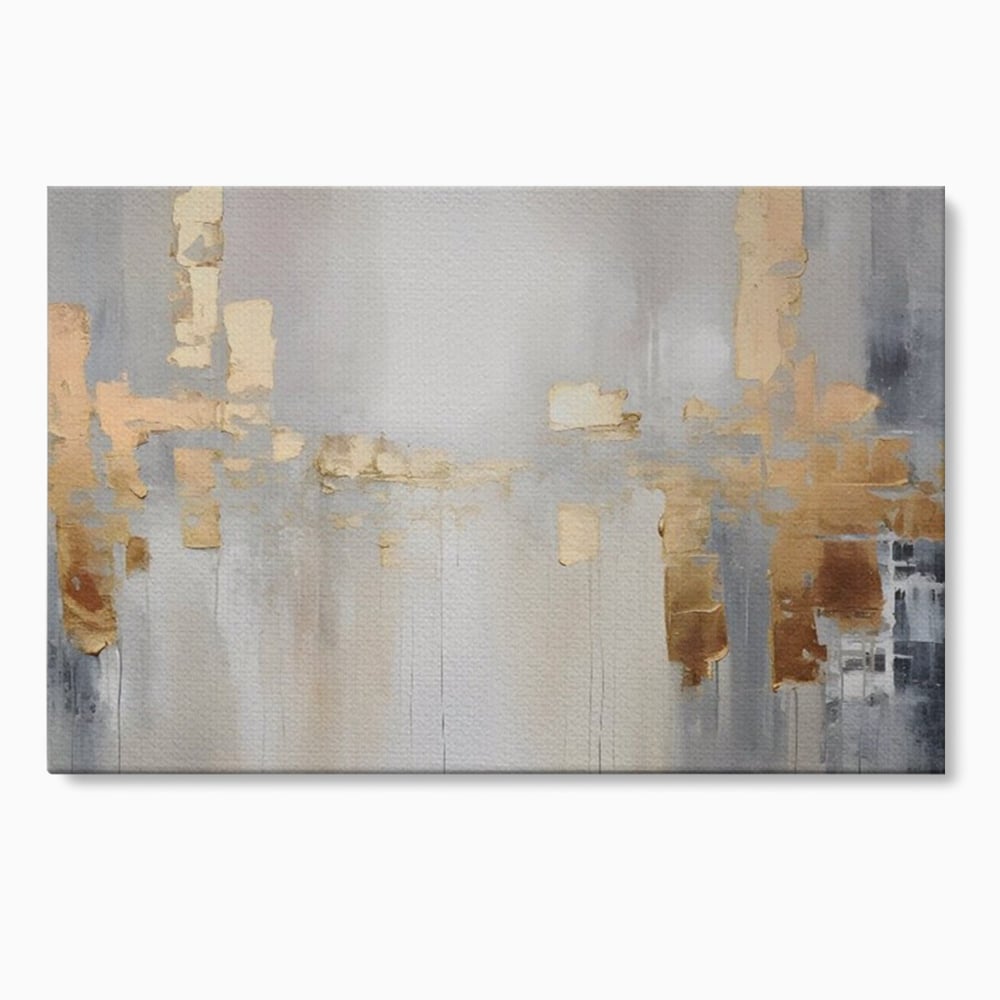 Tablou Canvas Premium LuxCanva® A1652, Gold And Grey , Room, Decorativ, Cromatic, Abstract, Living, Culori Vibrante