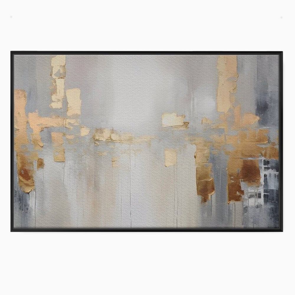 Tablou Canvas Premium LuxCanva® A1652, Gold And Grey , Room, Decorativ, Cromatic, Abstract, Living, Culori Vibrante