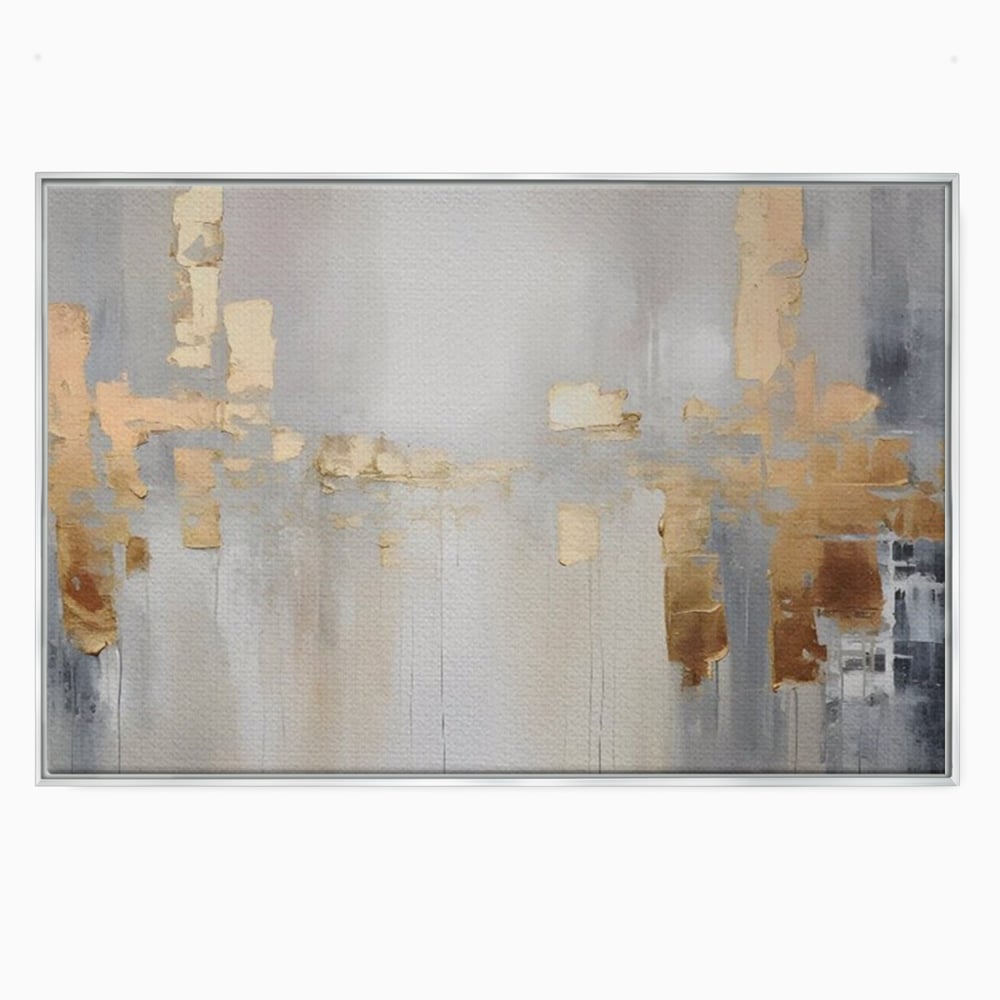 Tablou Canvas Premium LuxCanva® A1652, Gold And Grey , Room, Decorativ, Cromatic, Abstract, Living, Culori Vibrante