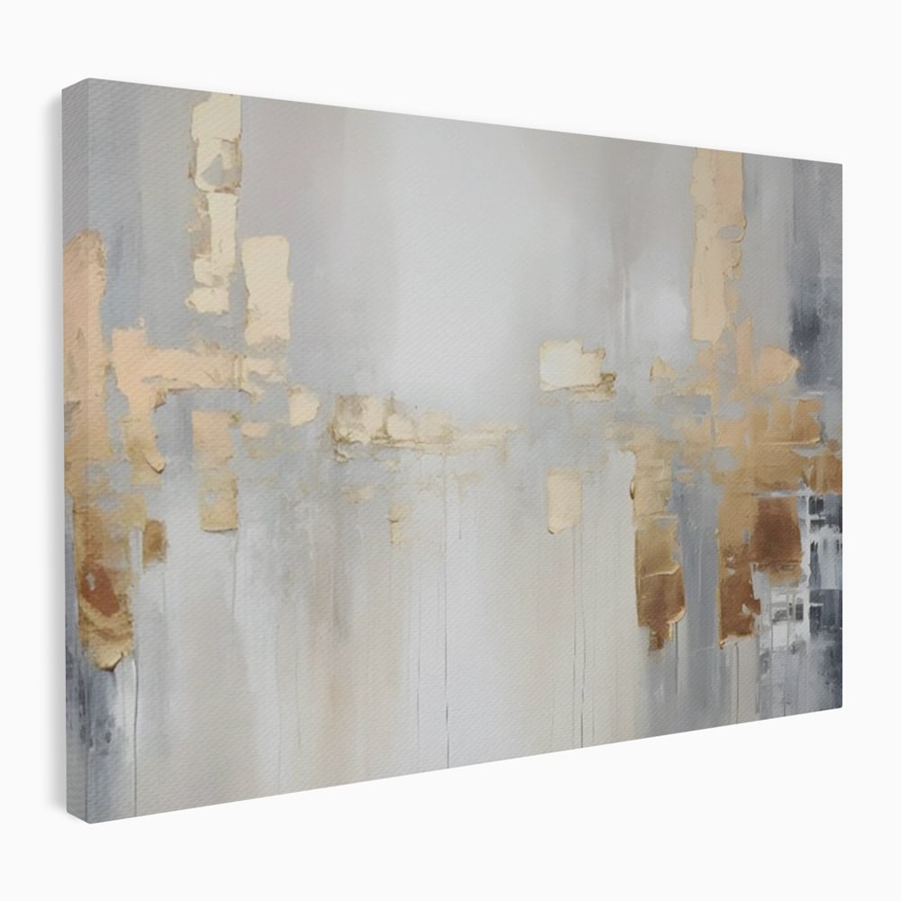Tablou Canvas Premium LuxCanva® A1652, Gold And Grey , Room, Decorativ, Cromatic, Abstract, Living, Culori Vibrante