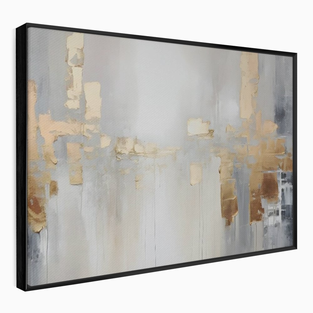 Tablou Canvas Premium LuxCanva® A1652, Gold And Grey , Room, Decorativ, Cromatic, Abstract, Living, Culori Vibrante