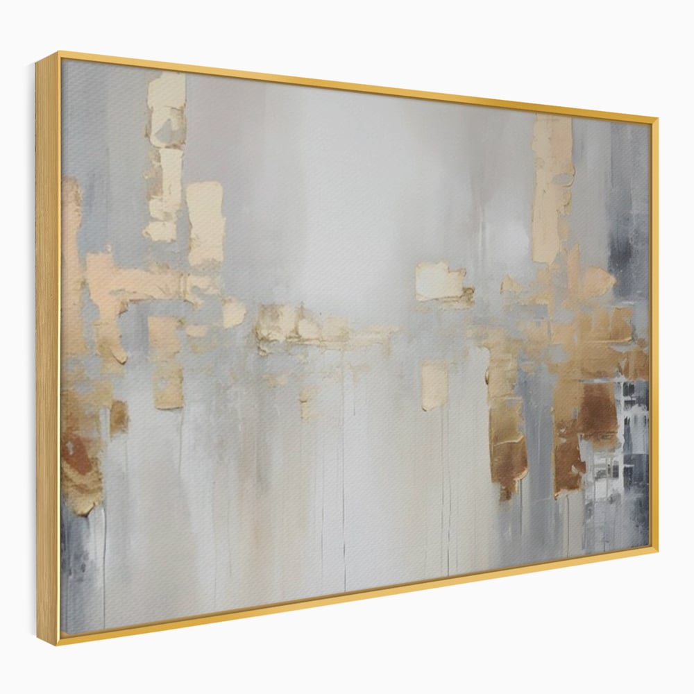 Tablou Canvas Premium LuxCanva® A1652, Gold And Grey , Room, Decorativ, Cromatic, Abstract, Living, Culori Vibrante