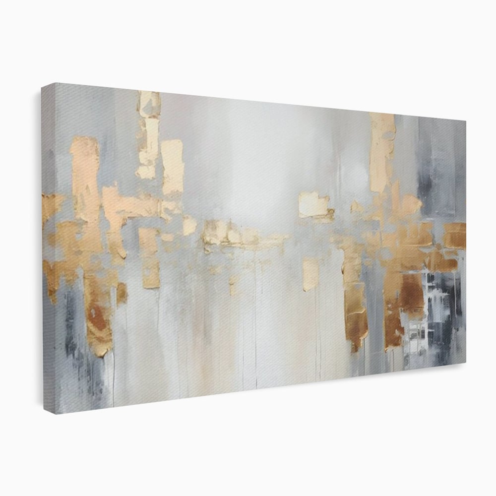 Tablou Canvas Premium LuxCanva® A1652, Gold And Grey , Room, Decorativ, Cromatic, Abstract, Living, Culori Vibrante