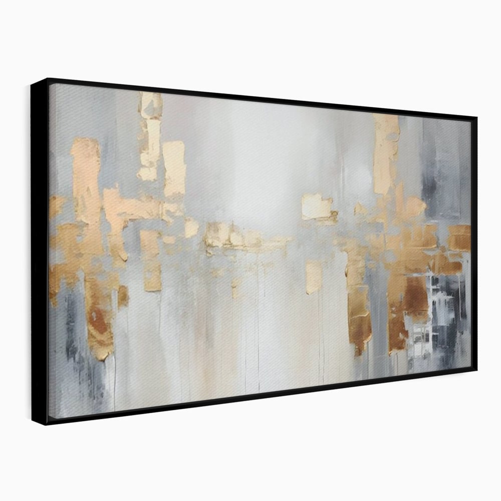 Tablou Canvas Premium LuxCanva® A1652, Gold And Grey , Room, Decorativ, Cromatic, Abstract, Living, Culori Vibrante