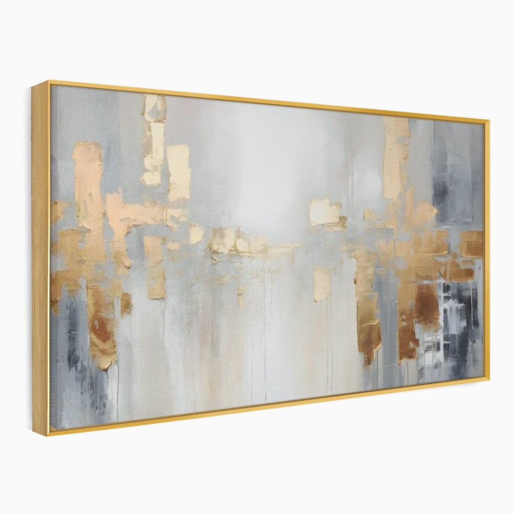 Tablou Canvas Premium LuxCanva® A1652, Gold And Grey , Room, Decorativ, Cromatic, Abstract, Living, Culori Vibrante