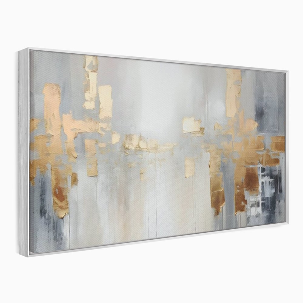 Tablou Canvas Premium LuxCanva® A1652, Gold And Grey , Room, Decorativ, Cromatic, Abstract, Living, Culori Vibrante