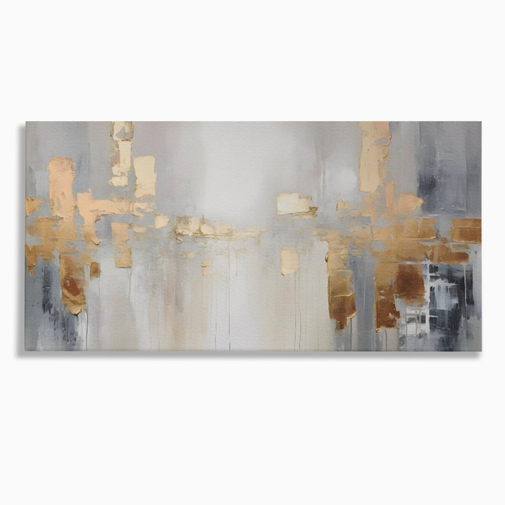 Tablou Canvas Premium LuxCanva® A1652, Gold And Grey , Room, Decorativ, Cromatic, Abstract, Living, Culori Vibrante