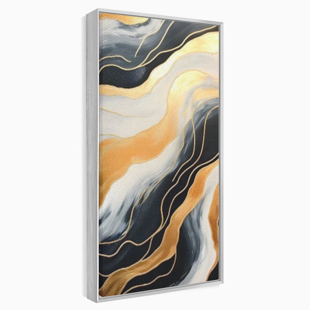 Tablou Canvas Premium LuxCanva® A1653, Valuri Aurii , Room, Decorativ, Cromatic, Abstract, Living, Culori Vibrante
