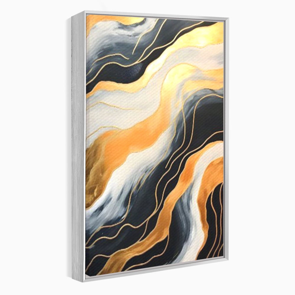 Tablou Canvas Premium LuxCanva® A1653, Valuri Aurii , Room, Decorativ, Cromatic, Abstract, Living, Culori Vibrante