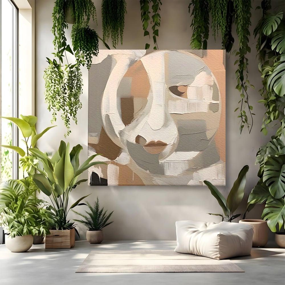 Tablou Canvas Premium LuxCanva® A1654, Abstract Lips , Room, Fata, Ochi, Decorativ, Living, Culori Vibrante