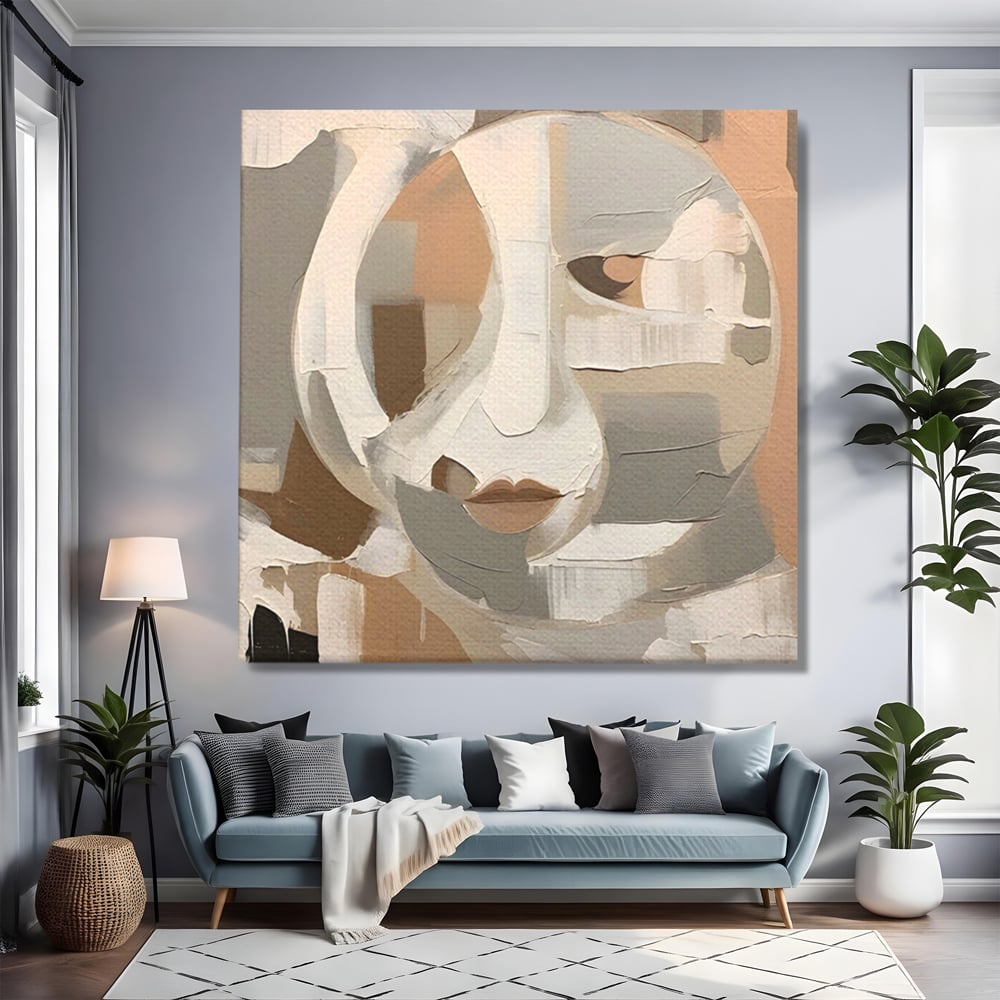 Tablou Canvas Premium LuxCanva® A1654, Abstract Lips , Room, Fata, Ochi, Decorativ, Living, Culori Vibrante
