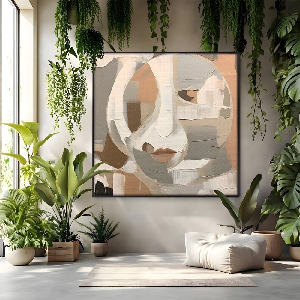 Tablou Canvas Premium LuxCanva® A1654, Abstract Lips , Room, Fata, Ochi, Decorativ, Living, Culori Vibrante