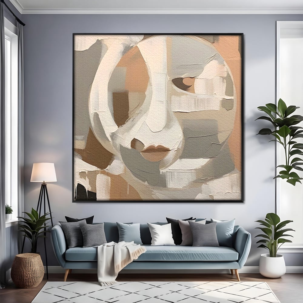 Tablou Canvas Premium LuxCanva® A1654, Abstract Lips , Room, Fata, Ochi, Decorativ, Living, Culori Vibrante