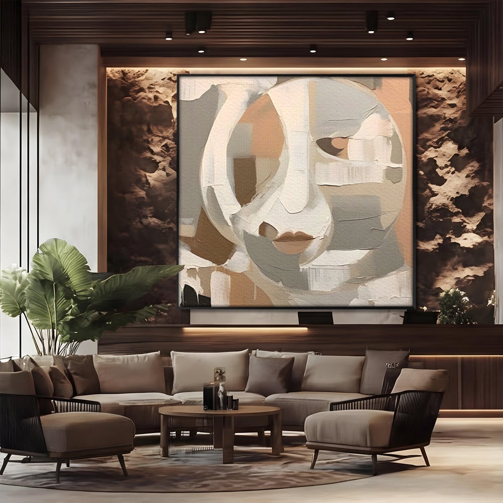 Tablou Canvas Premium LuxCanva® A1654, Abstract Lips , Room, Fata, Ochi, Decorativ, Living, Culori Vibrante