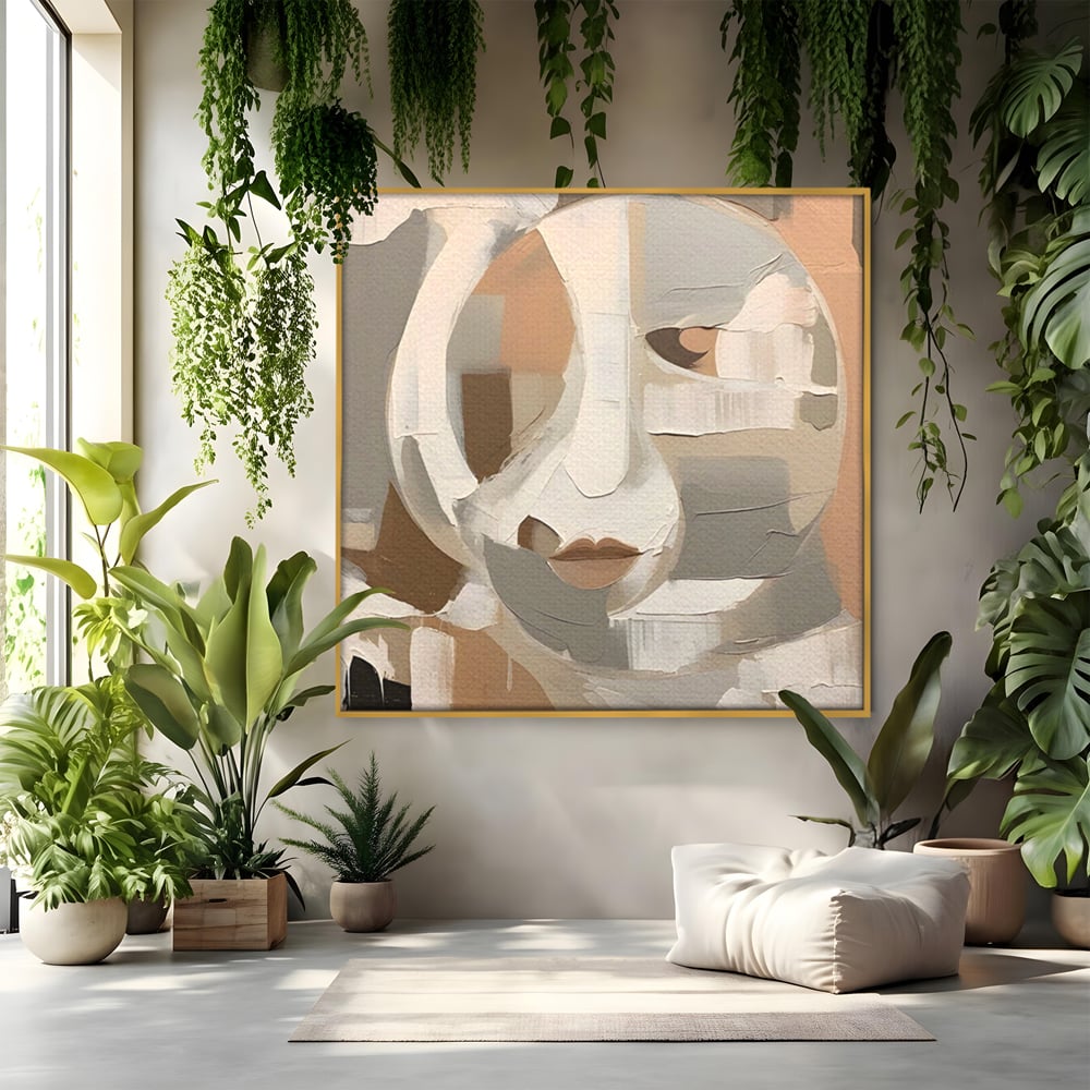 Tablou Canvas Premium LuxCanva® A1654, Abstract Lips , Room, Fata, Ochi, Decorativ, Living, Culori Vibrante