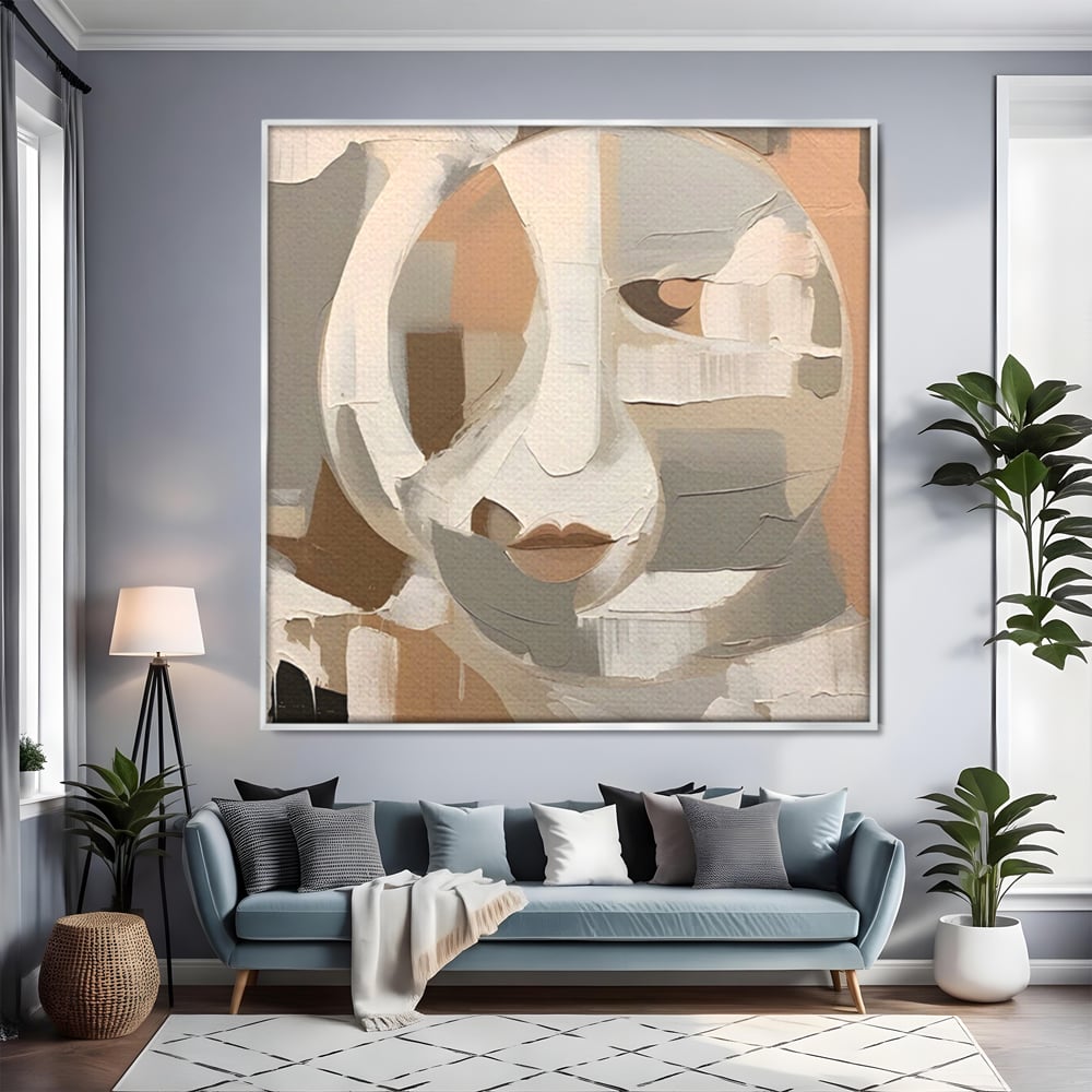 Tablou Canvas Premium LuxCanva® A1654, Abstract Lips , Room, Fata, Ochi, Decorativ, Living, Culori Vibrante