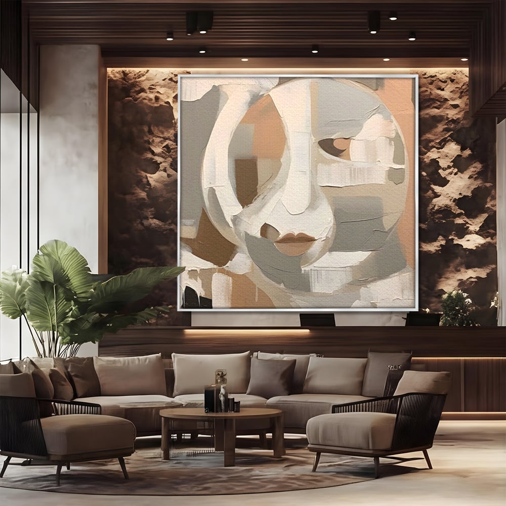 Tablou Canvas Premium LuxCanva® A1654, Abstract Lips , Room, Fata, Ochi, Decorativ, Living, Culori Vibrante
