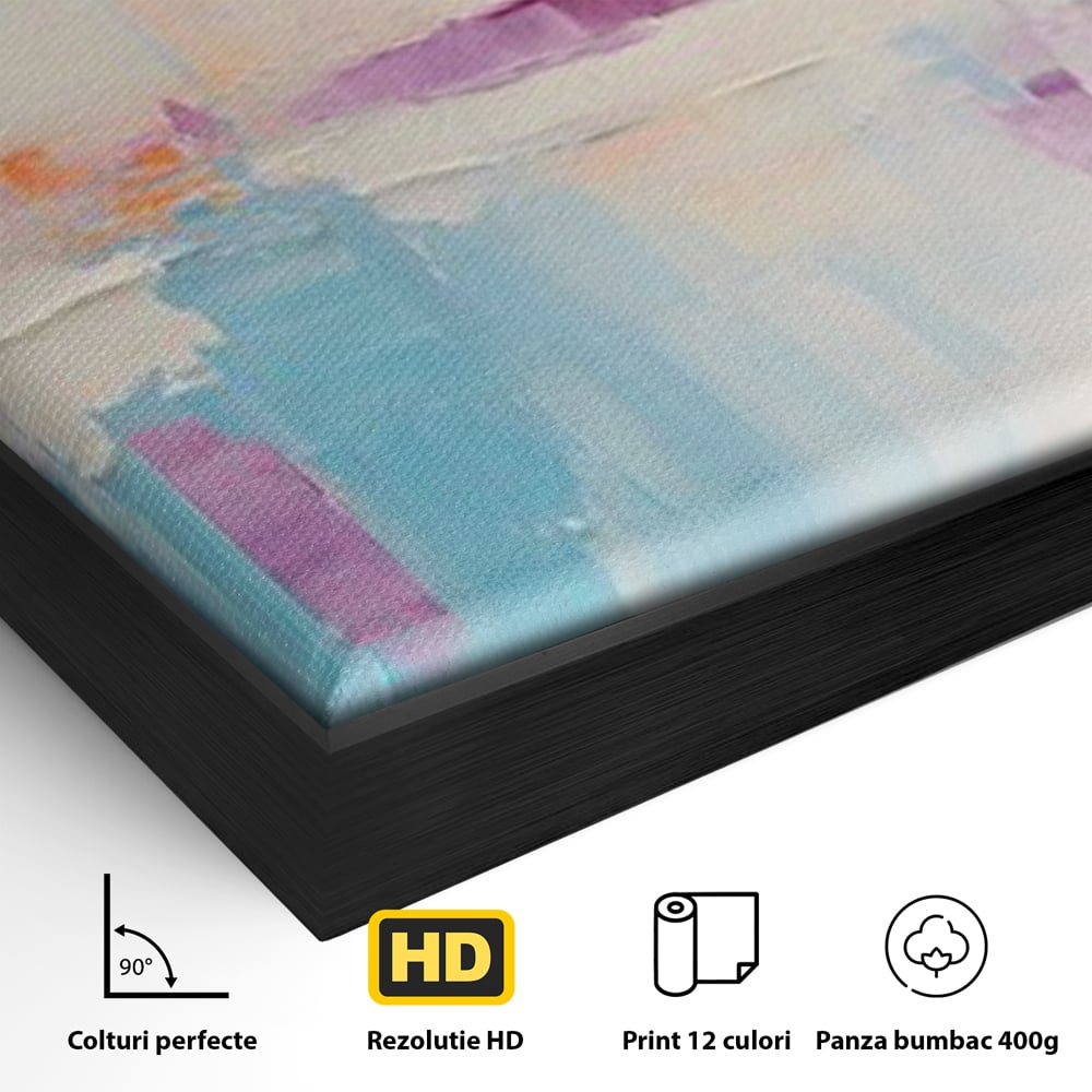Tablou Canvas Premium LuxCanva® A1655, Pink Life , Room, Decorativ, Abstract, Nuante, Cromatic, Living, Culori Vibrante