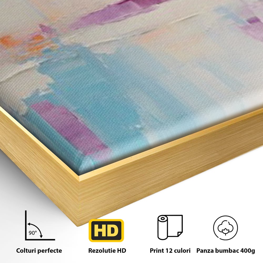 Tablou Canvas Premium LuxCanva® A1655, Pink Life , Room, Decorativ, Abstract, Nuante, Cromatic, Living, Culori Vibrante