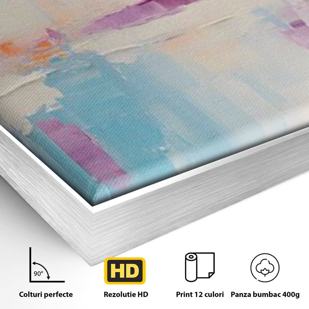 Tablou Canvas Premium LuxCanva® A1655, Pink Life , Room, Decorativ, Abstract, Nuante, Cromatic, Living, Culori Vibrante