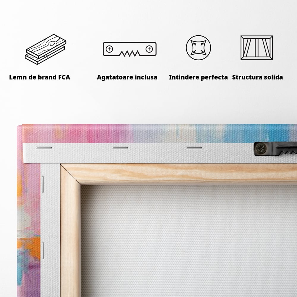 Tablou Canvas Premium LuxCanva® A1655, Pink Life , Room, Decorativ, Abstract, Nuante, Cromatic, Living, Culori Vibrante