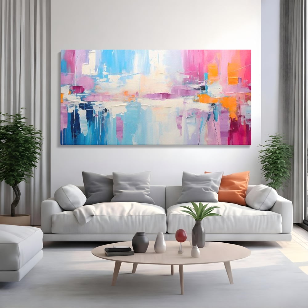 Tablou Canvas Premium LuxCanva® A1655, Pink Life , Room, Decorativ, Abstract, Nuante, Cromatic, Living, Culori Vibrante
