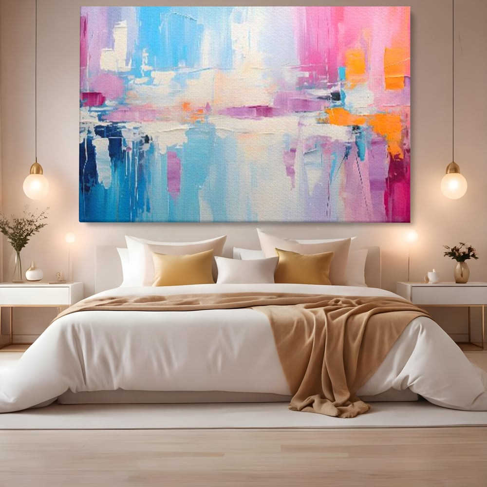 Tablou Canvas Premium LuxCanva® A1655, Pink Life , Room, Decorativ, Abstract, Nuante, Cromatic, Living, Culori Vibrante