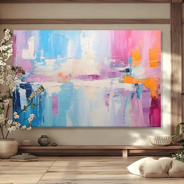 Tablou Canvas Premium LuxCanva® A1655, Pink Life , Room, Decorativ, Abstract, Nuante, Cromatic, Living, Culori Vibrante