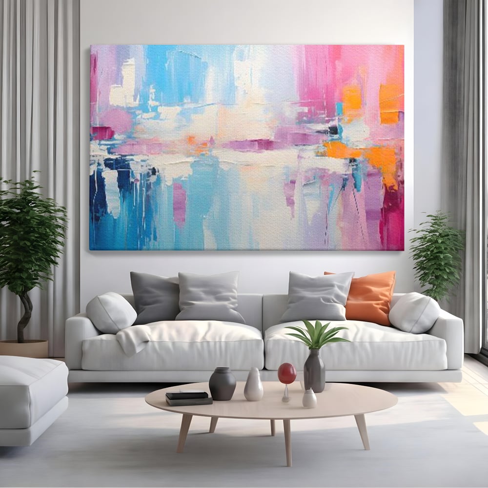 Tablou Canvas Premium LuxCanva® A1655, Pink Life , Room, Decorativ, Abstract, Nuante, Cromatic, Living, Culori Vibrante