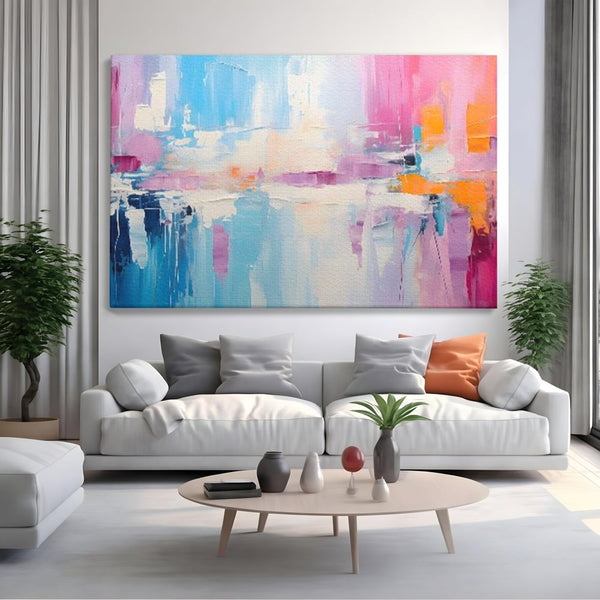Tablou Canvas Premium LuxCanva® A1655, Pink Life , Room, Decorativ, Abstract, Nuante, Cromatic, Living, Culori Vibrante