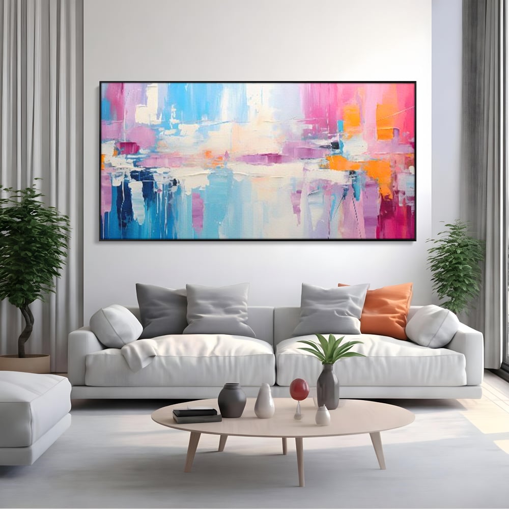 Tablou Canvas Premium LuxCanva® A1655, Pink Life , Room, Decorativ, Abstract, Nuante, Cromatic, Living, Culori Vibrante