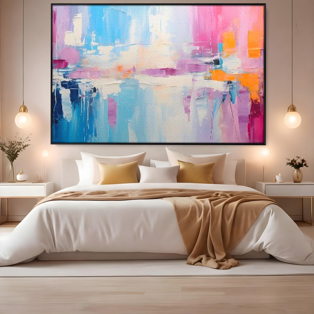Tablou Canvas Premium LuxCanva® A1655, Pink Life , Room, Decorativ, Abstract, Nuante, Cromatic, Living, Culori Vibrante