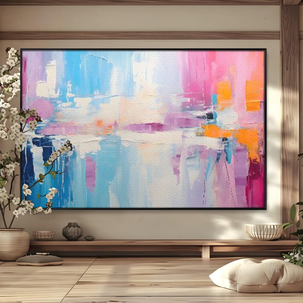 Tablou Canvas Premium LuxCanva® A1655, Pink Life , Room, Decorativ, Abstract, Nuante, Cromatic, Living, Culori Vibrante