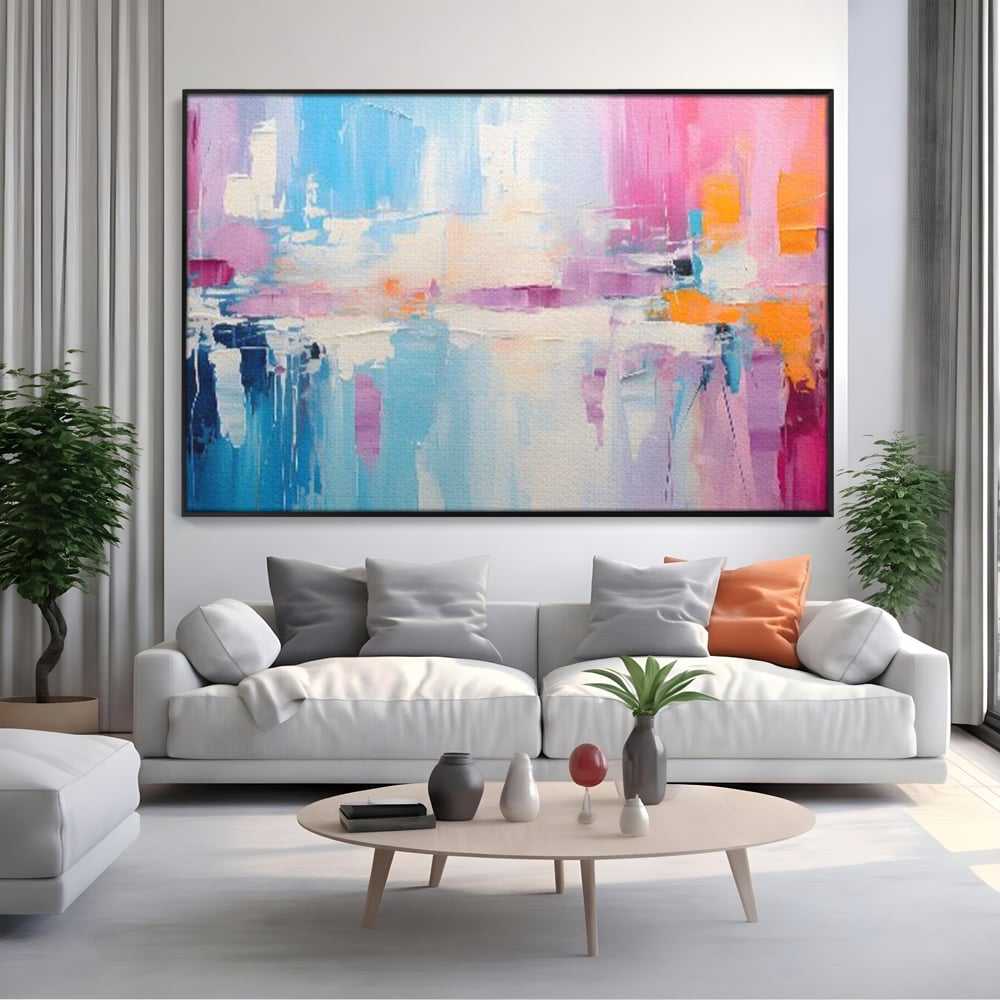 Tablou Canvas Premium LuxCanva® A1655, Pink Life , Room, Decorativ, Abstract, Nuante, Cromatic, Living, Culori Vibrante