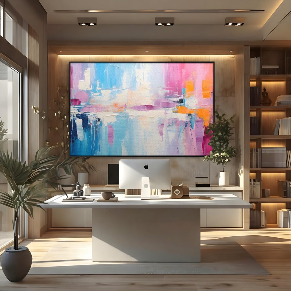 Tablou Canvas Premium LuxCanva® A1655, Pink Life , Room, Decorativ, Abstract, Nuante, Cromatic, Living, Culori Vibrante