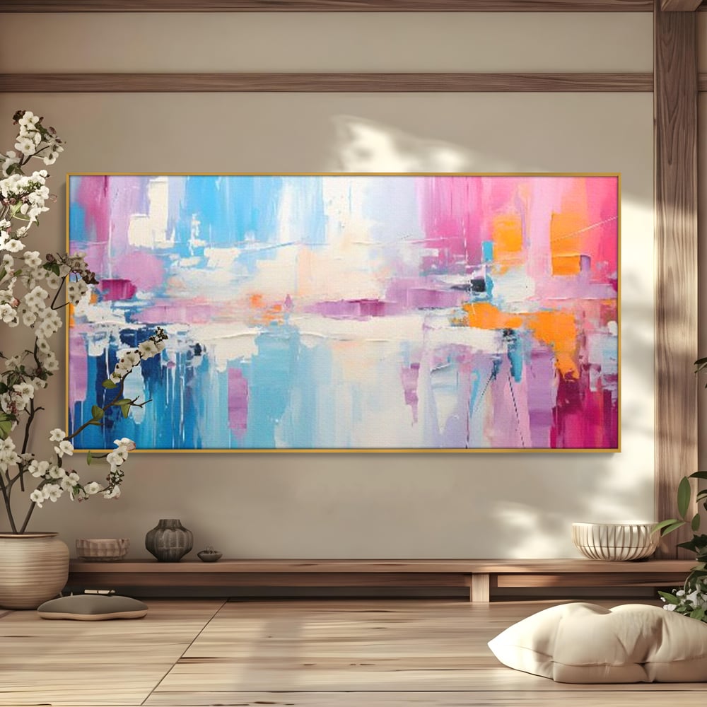Tablou Canvas Premium LuxCanva® A1655, Pink Life , Room, Decorativ, Abstract, Nuante, Cromatic, Living, Culori Vibrante