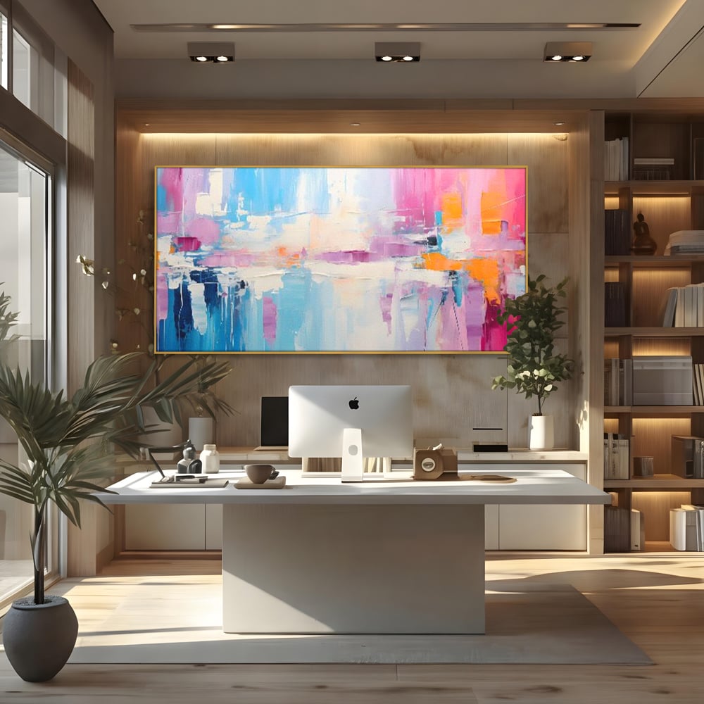 Tablou Canvas Premium LuxCanva® A1655, Pink Life , Room, Decorativ, Abstract, Nuante, Cromatic, Living, Culori Vibrante