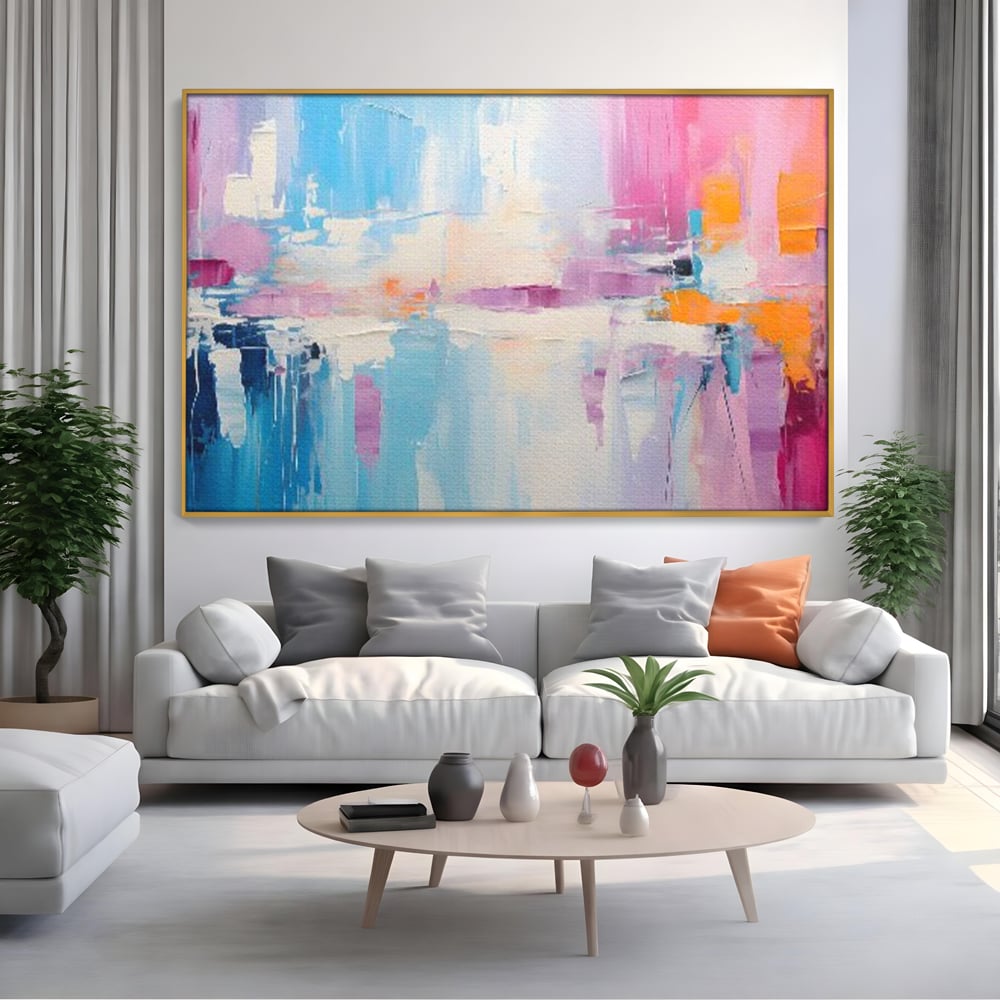 Tablou Canvas Premium LuxCanva® A1655, Pink Life , Room, Decorativ, Abstract, Nuante, Cromatic, Living, Culori Vibrante