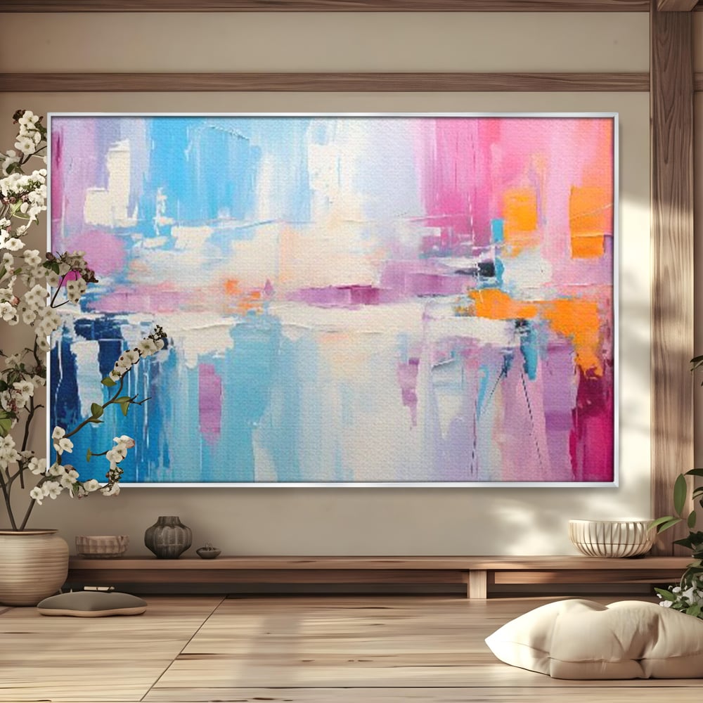 Tablou Canvas Premium LuxCanva® A1655, Pink Life , Room, Decorativ, Abstract, Nuante, Cromatic, Living, Culori Vibrante