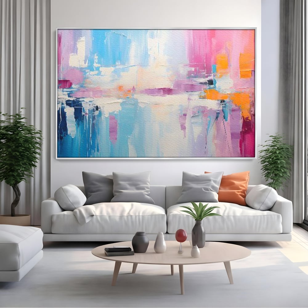 Tablou Canvas Premium LuxCanva® A1655, Pink Life , Room, Decorativ, Abstract, Nuante, Cromatic, Living, Culori Vibrante