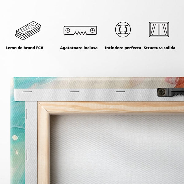 Tablou Canvas Premium LuxCanva® A1658, Colors Waves , Room, Decorativ, Abstract, Cromatic, Living, Culori Vibrante
