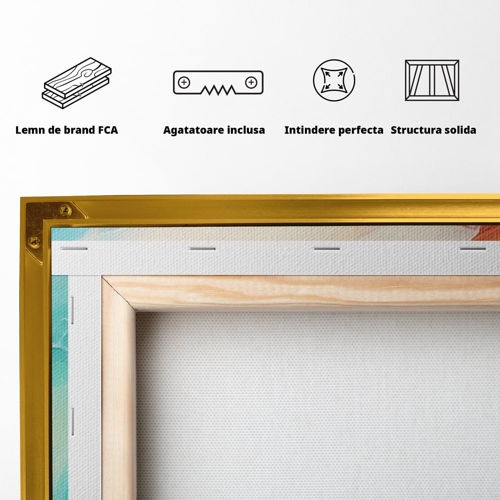 Tablou Canvas Premium LuxCanva® A1658, Colors Waves , Room, Decorativ, Abstract, Cromatic, Living, Culori Vibrante