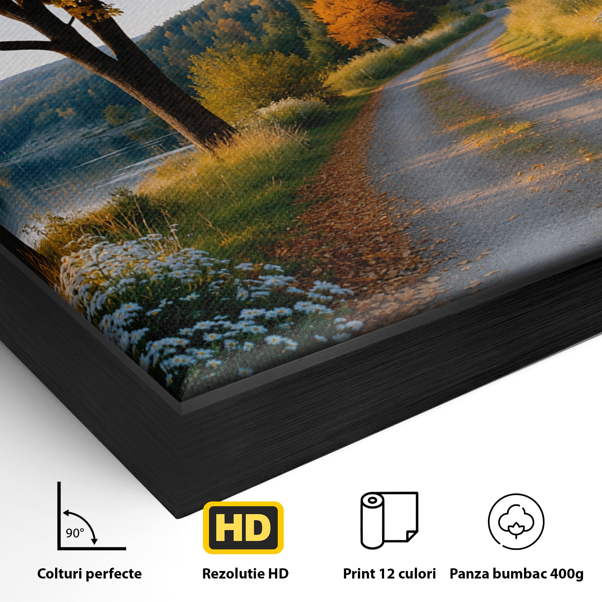 Tablou Canvas Premium LuxCanva® A1661, Toamna Pe Malul Lacului, Toamna, Lac, Peisaj, Natura, Living, Culori Vibrante
