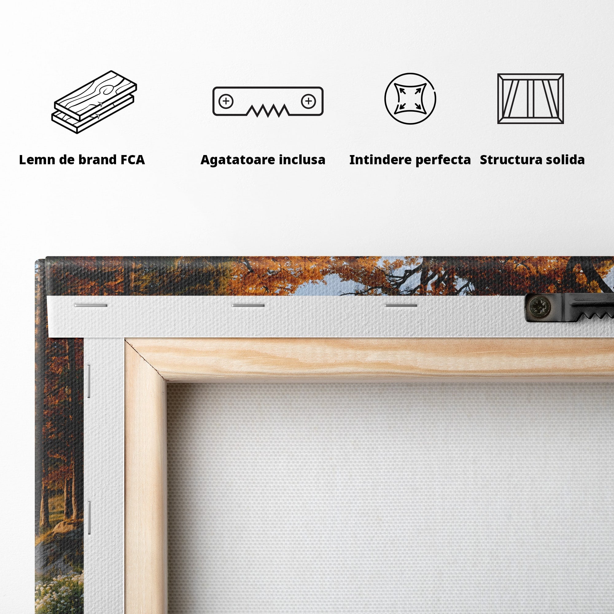 Tablou Canvas Premium LuxCanva® A1661, Toamna Pe Malul Lacului, Toamna, Lac, Peisaj, Natura, Living, Culori Vibrante