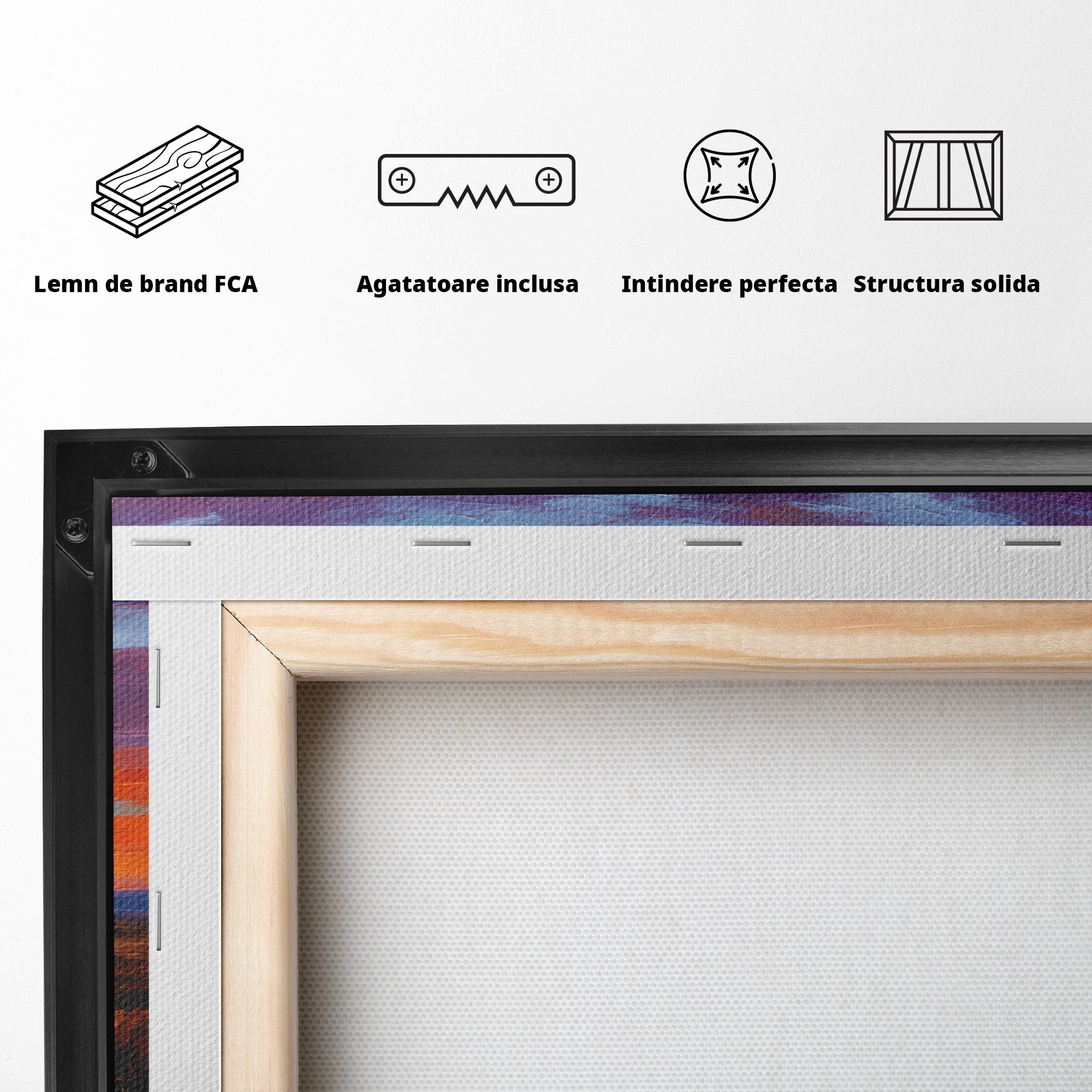 Tablou Canvas Premium LuxCanva® A1662, Apus Pe Campie, Apus, Campie, Peisaj, Natura, Living, Culori Vibrante
