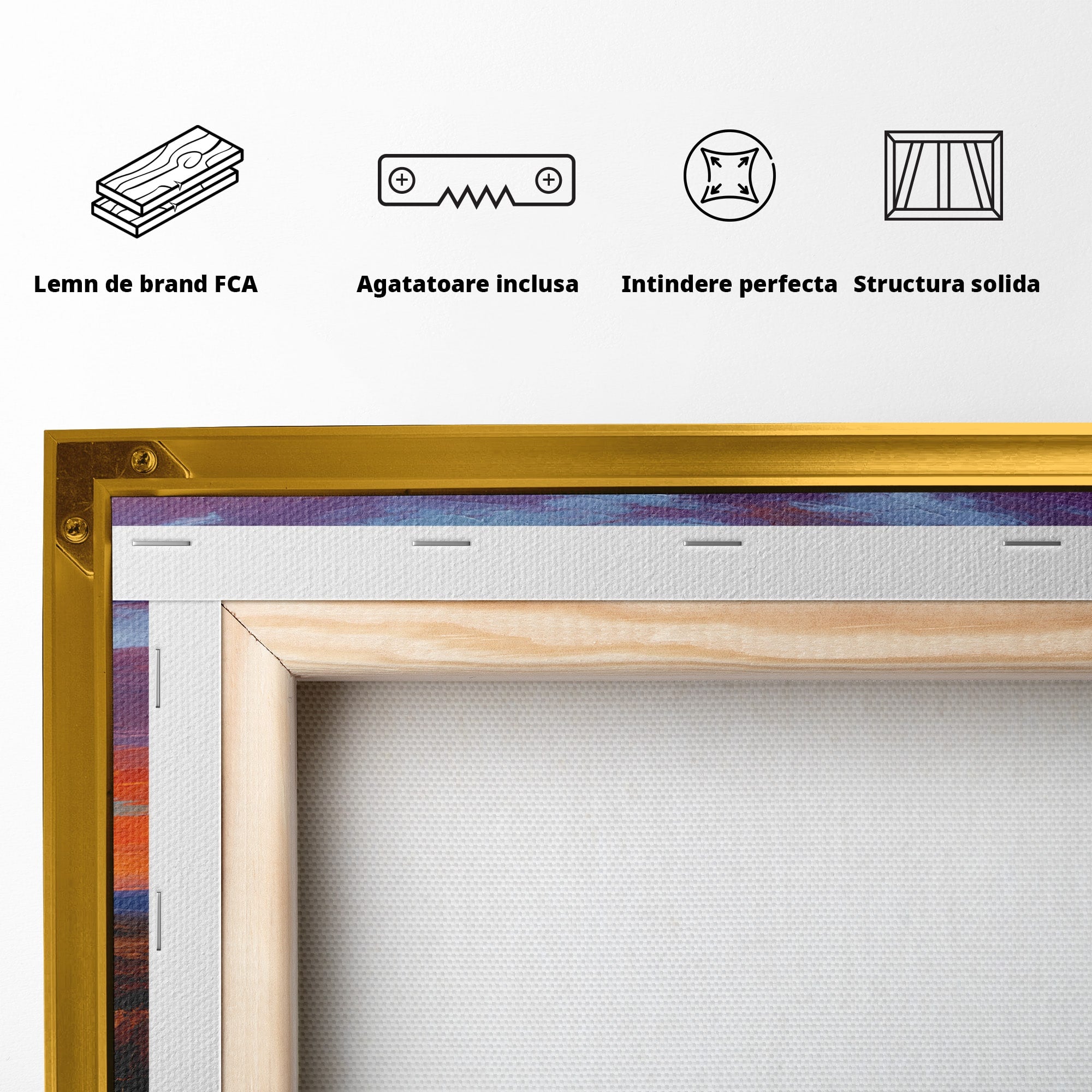 Tablou Canvas Premium LuxCanva® A1662, Apus Pe Campie, Apus, Campie, Peisaj, Natura, Living, Culori Vibrante