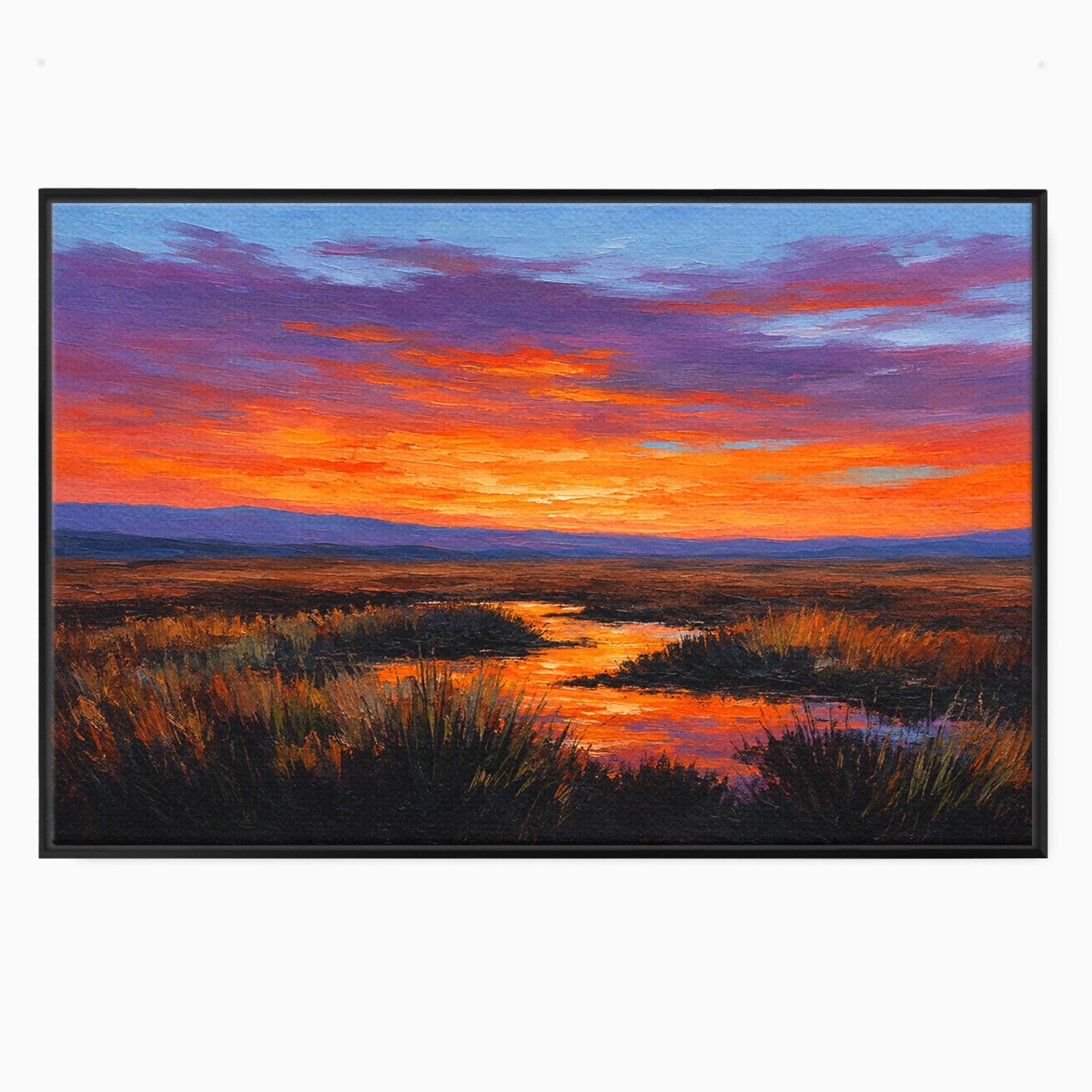 Tablou Canvas Premium LuxCanva® A1662, Apus Pe Campie, Apus, Campie, Peisaj, Natura, Living, Culori Vibrante