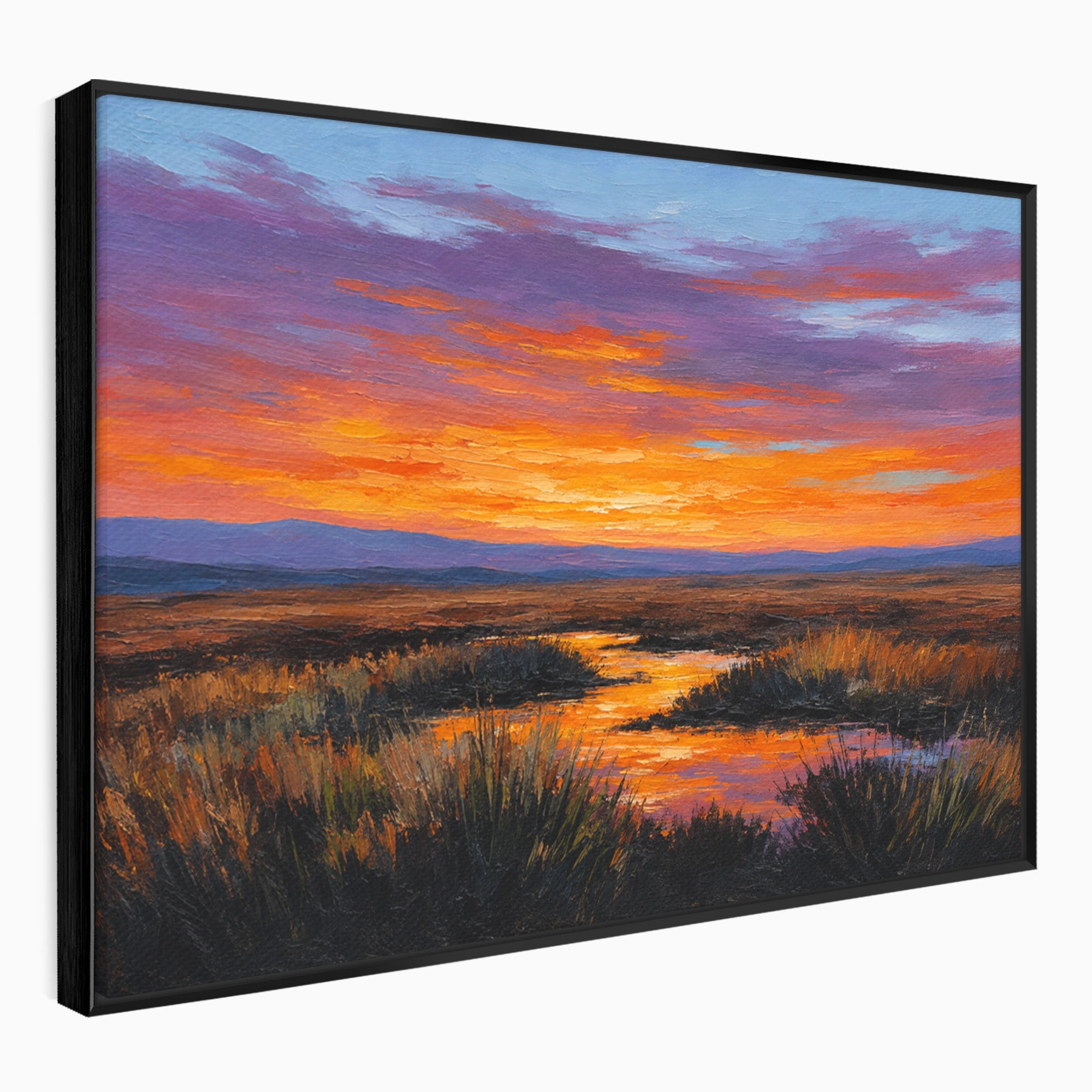 Tablou Canvas Premium LuxCanva® A1662, Apus Pe Campie, Apus, Campie, Peisaj, Natura, Living, Culori Vibrante
