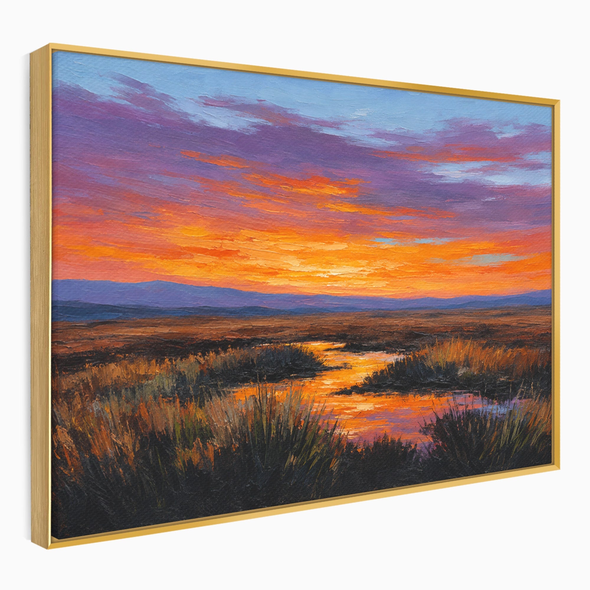 Tablou Canvas Premium LuxCanva® A1662, Apus Pe Campie, Apus, Campie, Peisaj, Natura, Living, Culori Vibrante
